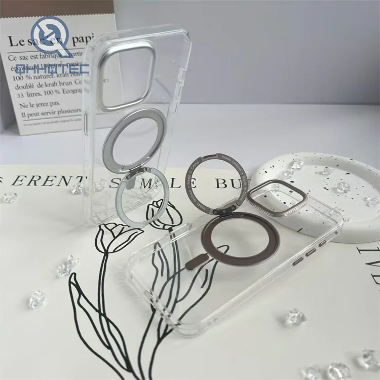 metal electroplated 360 stand iphone16 pro case