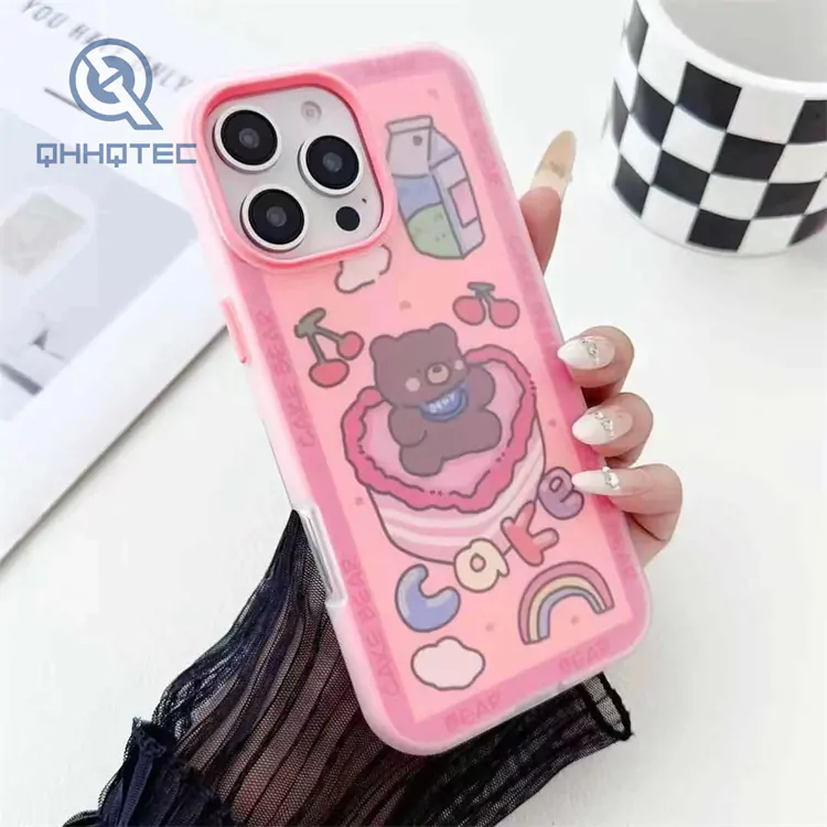 2 in 1 cute painting girl case