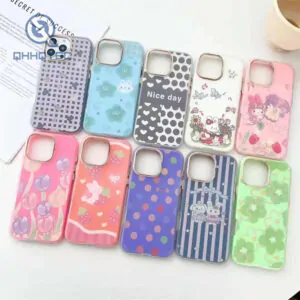 2 in 1 cute painting girl case