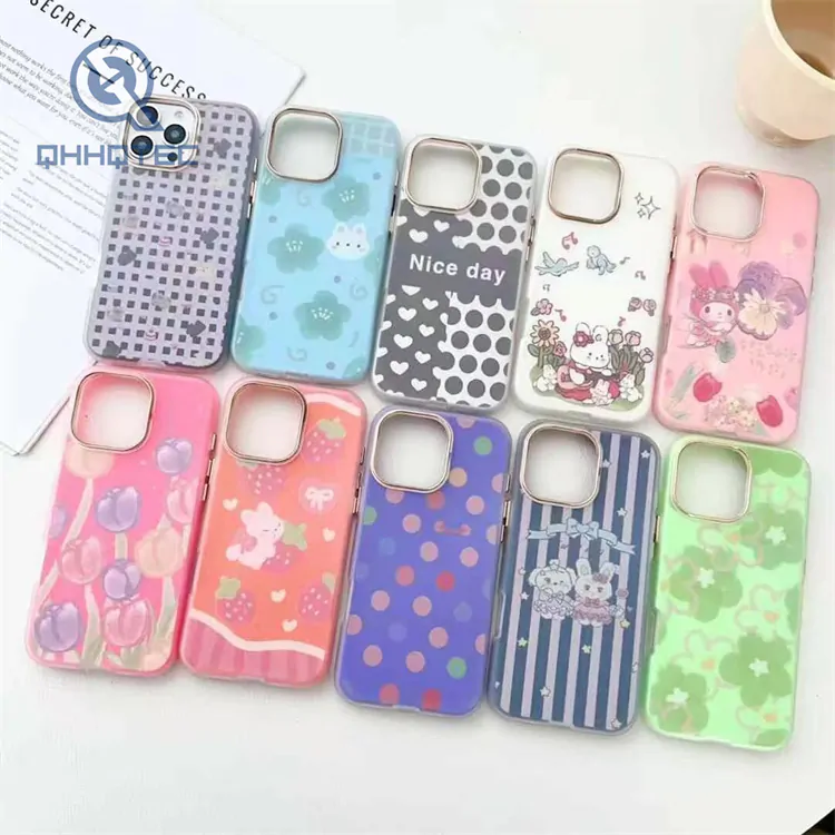 2 in 1 cute painting girl case