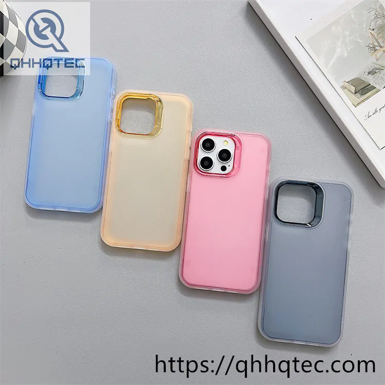 transparent dyed high end luxury tpu+pc material three in one mobile phone case