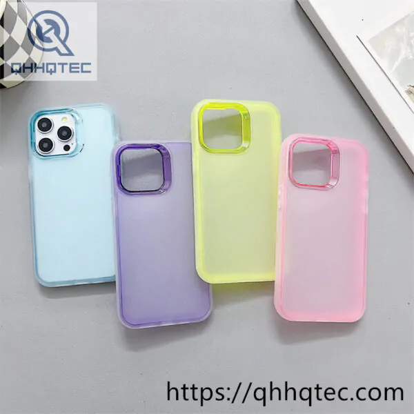 transparent dyed high end luxury tpu+pc material three in one mobile phone case