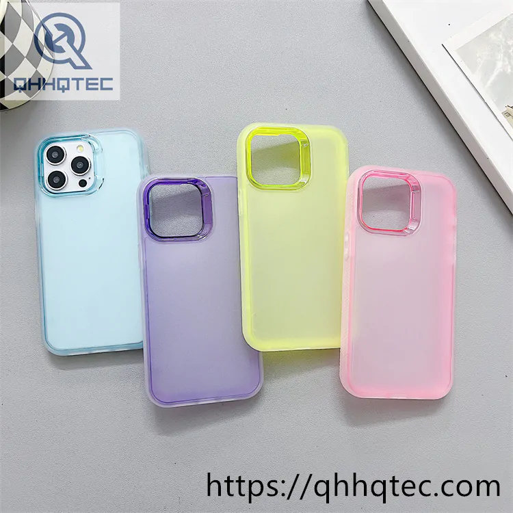transparent dyed high end luxury tpu+pc material three in one mobile phone case