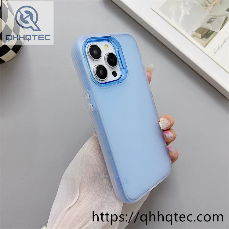 transparent dyed high end luxury tpu+pc material three in one mobile phone case