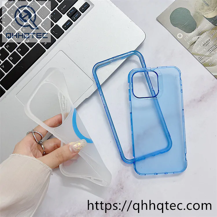 high end luxury transparent dyed tpu+pc material three in one mobile phone case