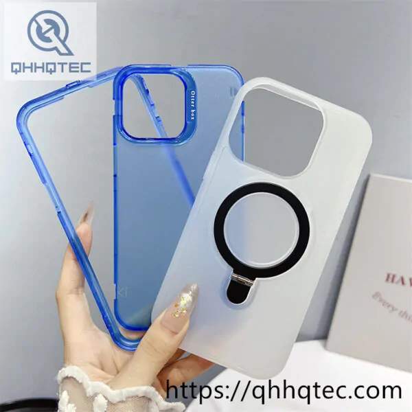 high end luxury transparent dyed three in one magnetic mobile phone case for iphone 16