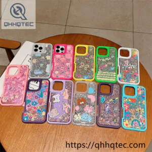 colorful painted diamond cute pattern two in one mobile phone case