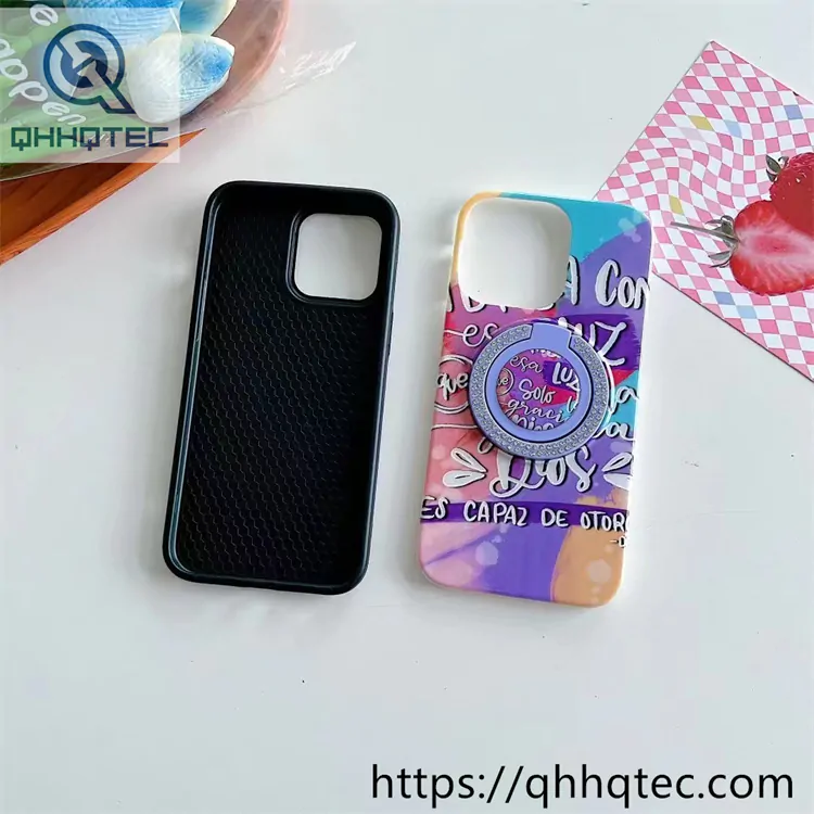 colorful painting phone cover diamond stand