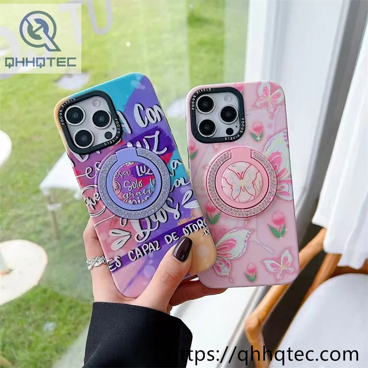 colorful painting phone cover diamond stand