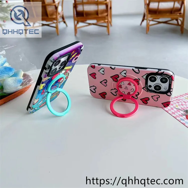 colorful painting phone cover diamond stand