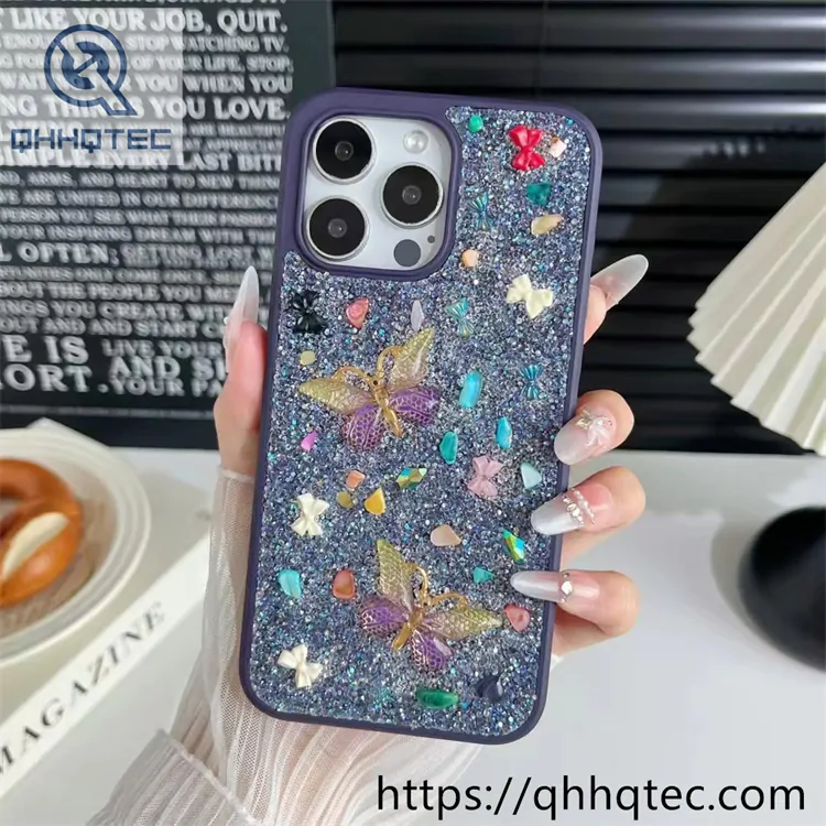 full diamonds glitter butterfly phone cover