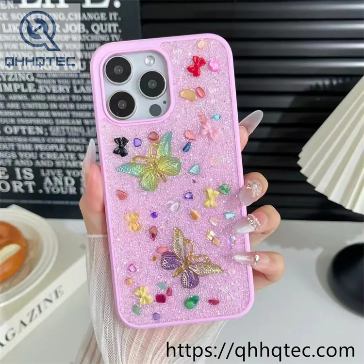 full diamonds glitter butterfly phone cover