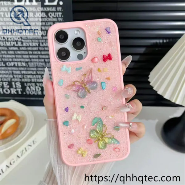 full diamonds glitter butterfly phone cover