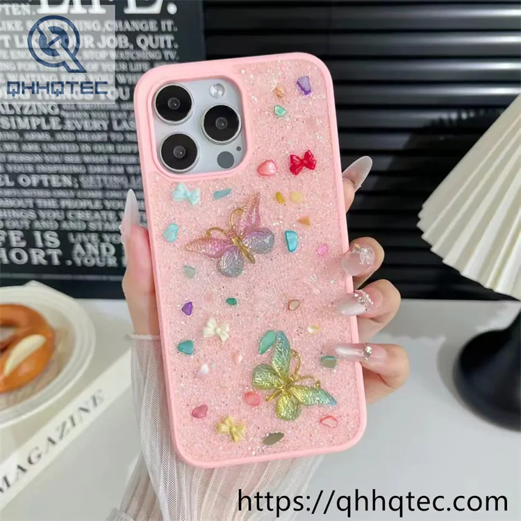 full diamonds glitter butterfly phone cover