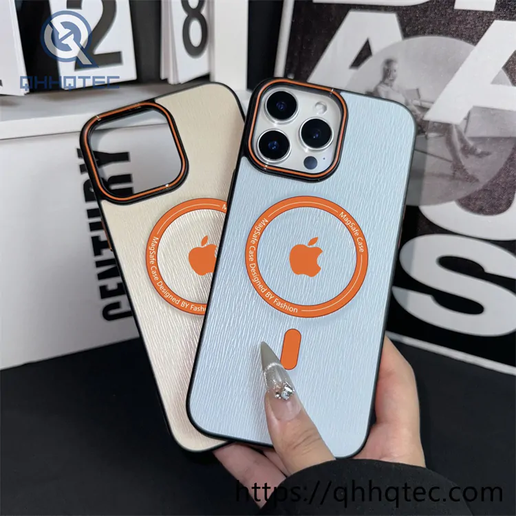 flannel patch electroplate frame magsafe case (复制)