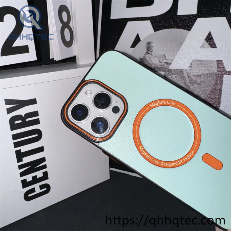 flannel patch electroplate frame magsafe case (复制)