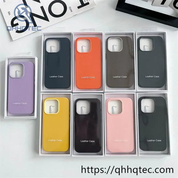 skin texture leather magnetic phone cover
