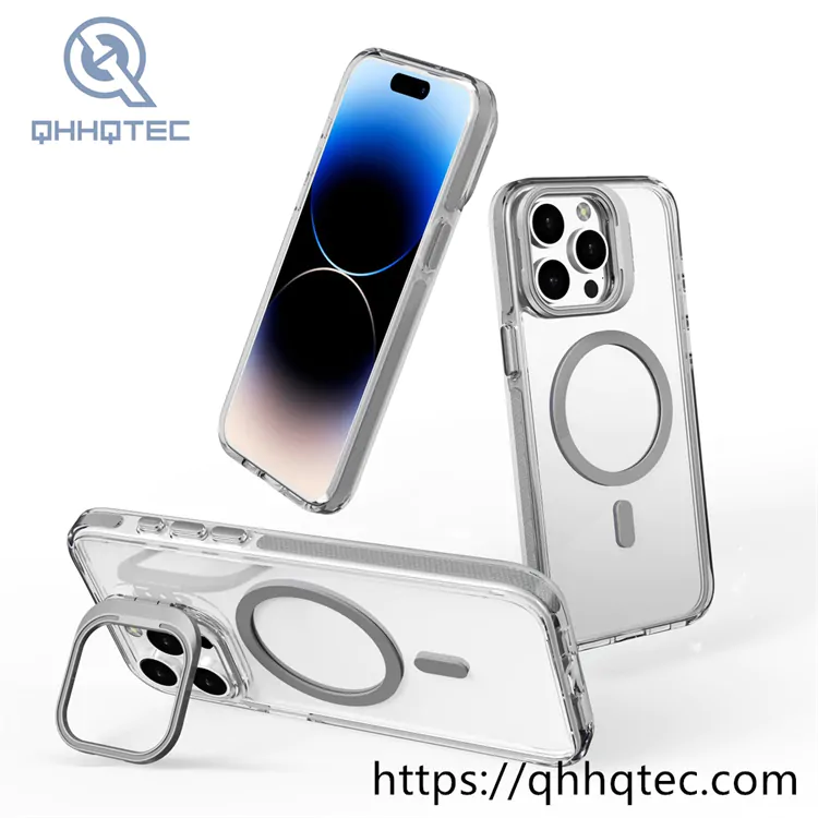 len stand high transparent magsafe case
