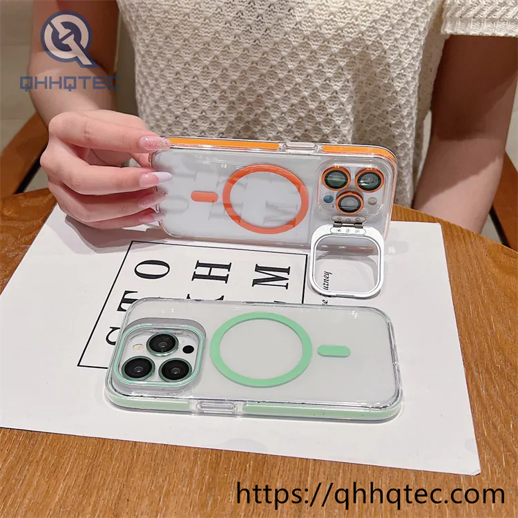 len stand high transparent magsafe case
