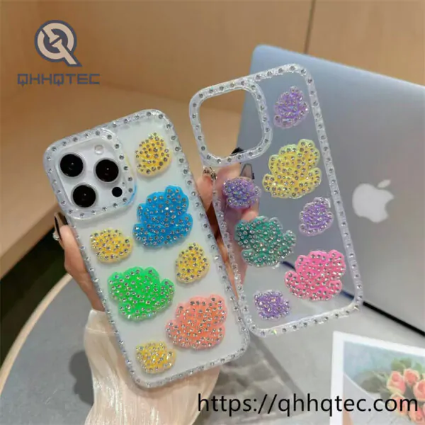 rainbow color 3d rose diamond phone case (复制)