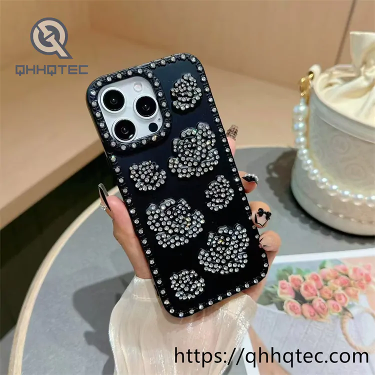 rainbow color 3d rose diamond phone case (复制)