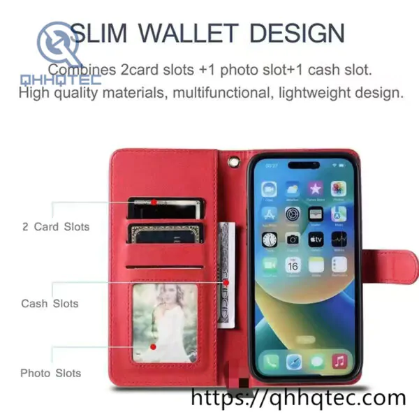 rhombus shape design leather folding phone cover