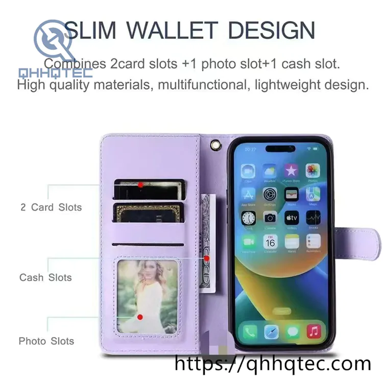 rhombus shape design leather folding phone cover