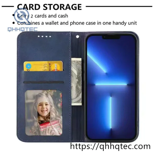 rhombus shape design leather folding phone cover (复制)