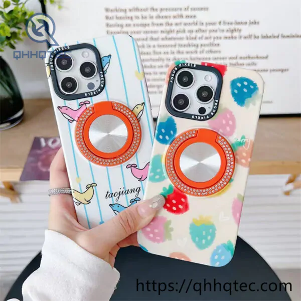 starry series rotating stand flower iphone 16 case