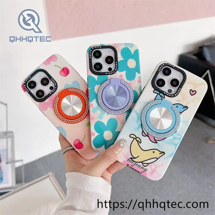starry series rotating stand flower iphone 16 case
