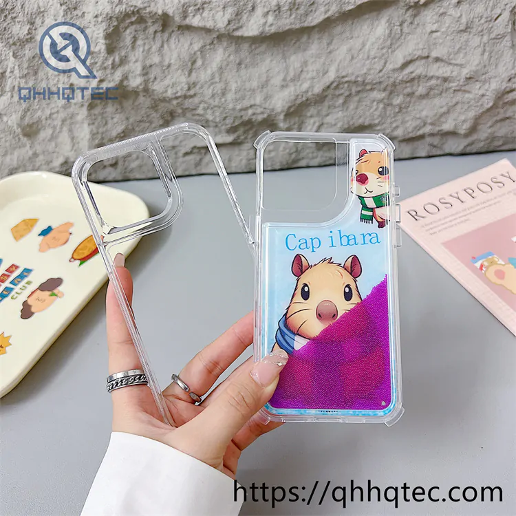 capibara colorful quicksand 2 in 1 phone cover