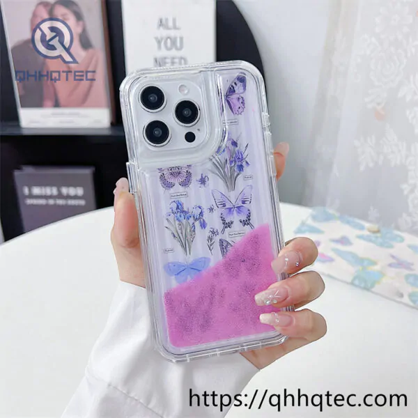 butterfly colorful quicksand 2 in 1 phone cover (复制)