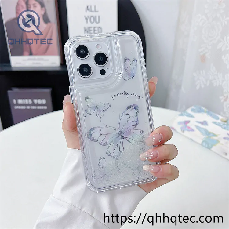 butterfly colorful quicksand 2 in 1 phone cover (复制)