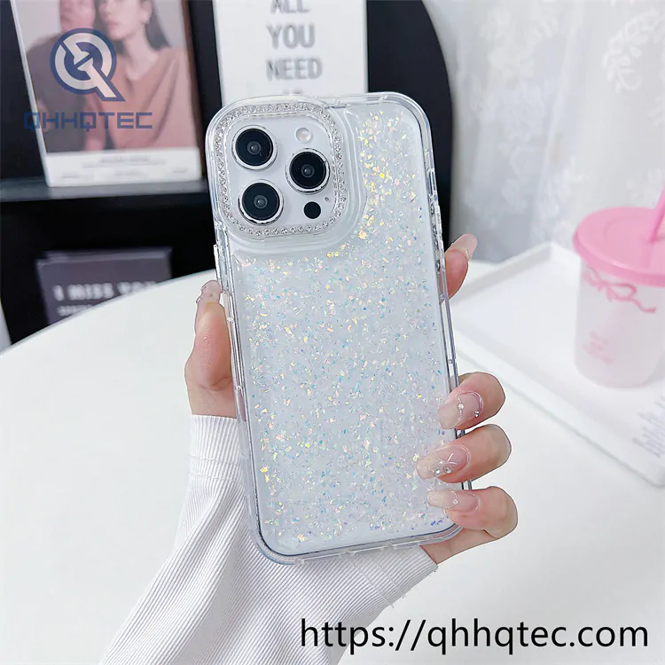 2 in 1 full glitter diamonds dripping phone case
