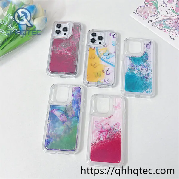 colorful painting butterfly quicksand iphone