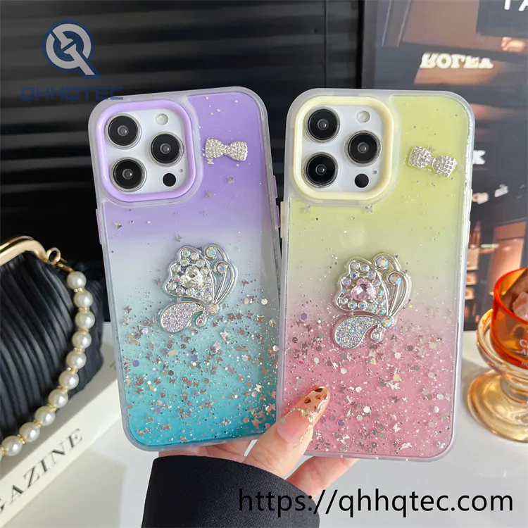 butterfly star epoxy glitter new phone case