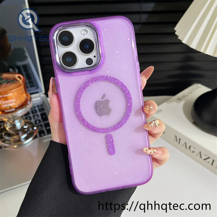 2 in 1 glitter magnetic iphone 15 pro max
