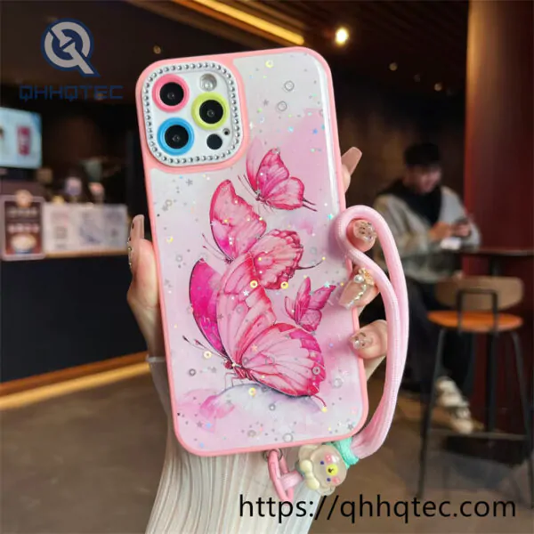butterfly heart candy color bracelet phone case