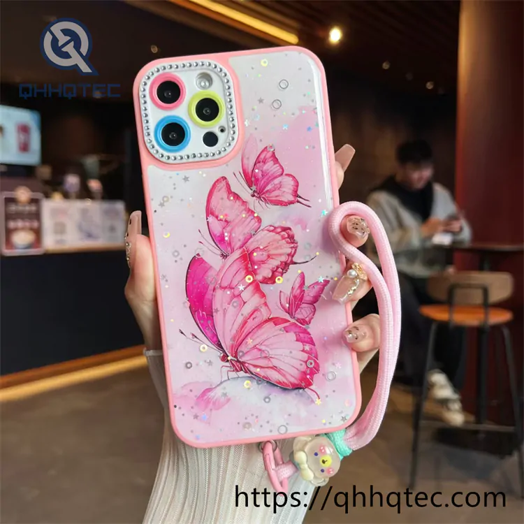 butterfly heart candy color bracelet phone case