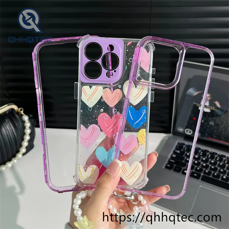 painted fine hole camera frame 3 in 1 mobile phone case