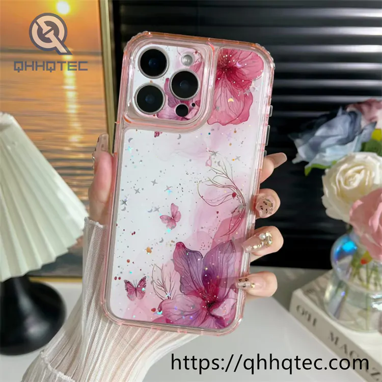 3 in 1 elegant style flowers 360 protect case