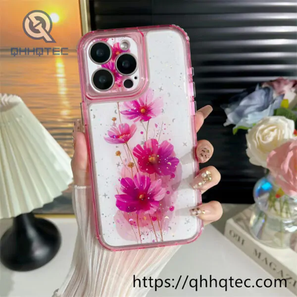 3 in 1 elegant style flowers 360 protect case