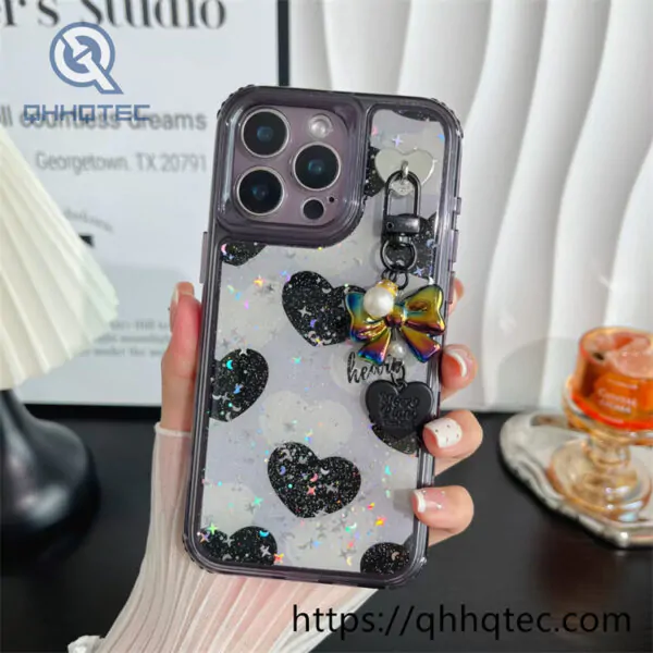 colorful frame 3 in 1 love case with pendant