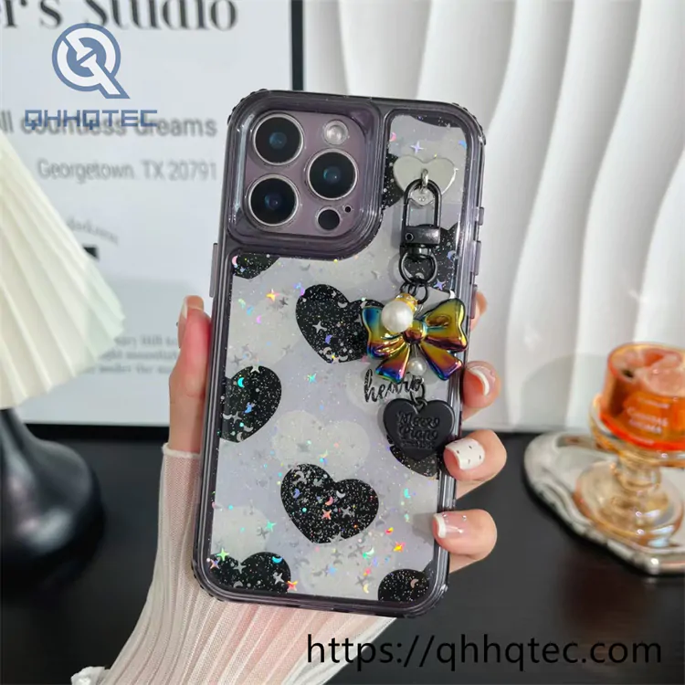 colorful frame 3 in 1 love case with pendant