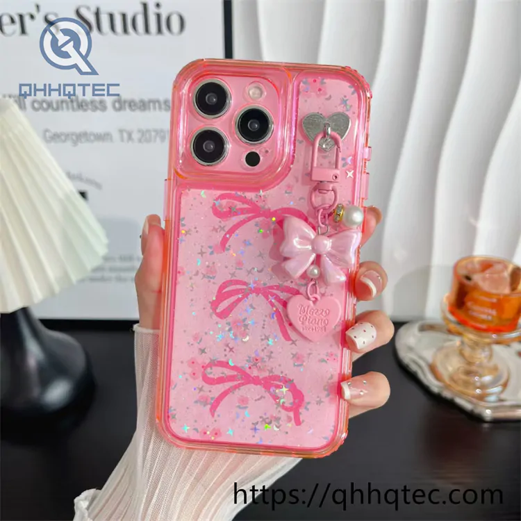 colorful frame 3 in 1 love case with pendant