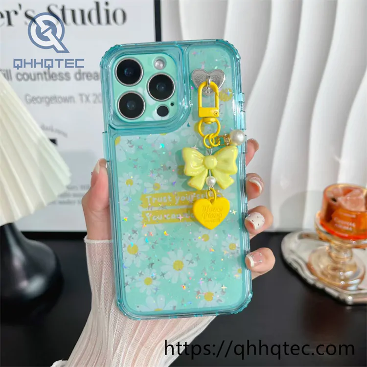 colorful frame 3 in 1 love case with pendant