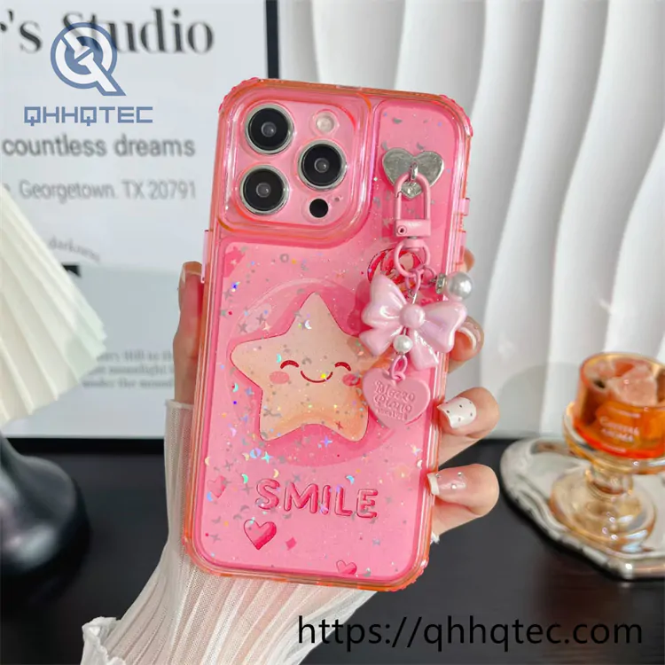 colorful frame 3 in 1 love case with pendant