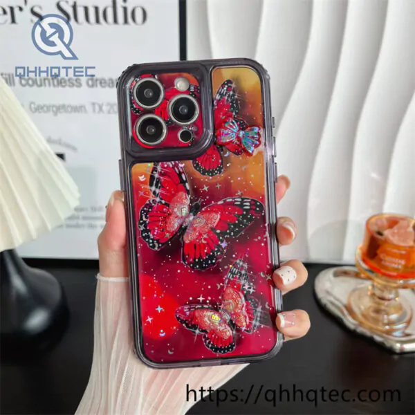 colorful starry sky butterfly 3 in 1 360 protect case
