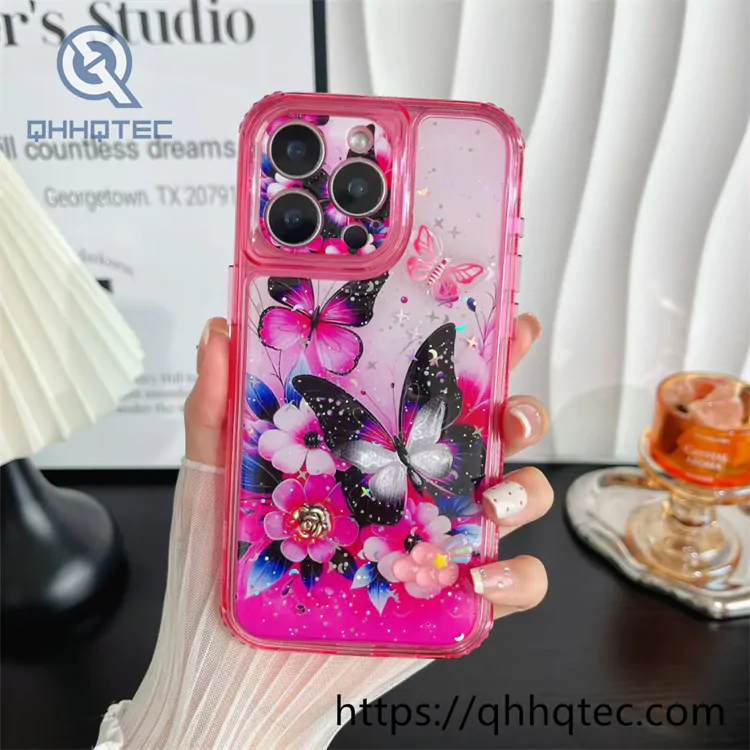 colorful starry sky butterfly 3 in 1 360 protect case