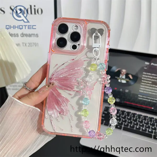 fantasy butterfly transparent 360 case with